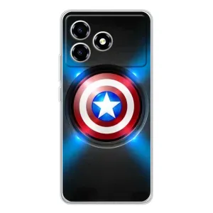 Чехол с Щитом Капитана Америки на ZTE Blade A36 (Яркий Щит Капитана)
