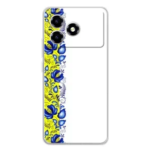 Силиконовый Чехол на ZTE Blade A36 с картинкой Вышиванки (Желто-синяя вышиванка)