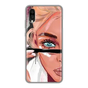 Силиконовый Чехол на ZTE Blade A5 (2020) с картинкой Стильных Девушек (Девушка и ресницы)