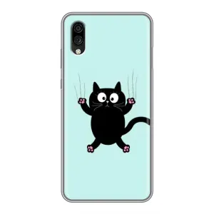 Силіконовий чохол з котиком для ZTE Blade A5 (2020) (Падаючий кіт)
