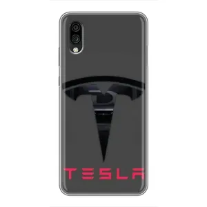 Силіконовий бампер з картинкою машини на ZTE Blade A5 (2020) (Logo TESLA)
