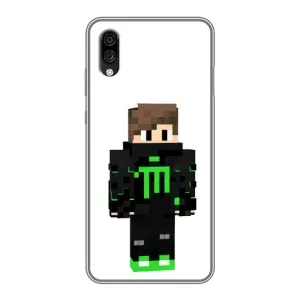 Чехлы для ZTE Blade A5 (2020) (Персонажи Майн Крафт) (Зеленый мальчик)