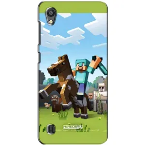 Чехлы для ZTE Blade A5 (Персонажи Майн Крафт) (На коне)