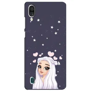 Чохол Стильні дівчата на ZTE Blade A51 Lite (Дівчина та серця)