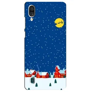 Силиконовый бампер на рождество для ZTE Blade A51 Lite (Город в снегу)