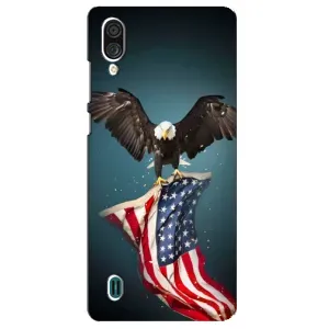 Чехол Флаг USA для ZTE Blade A51 Lite (Орел и флаг)