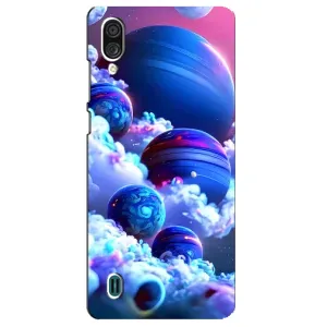 Чехлы КОСМОС для ZTE Blade A51 Lite (Синие планеты)