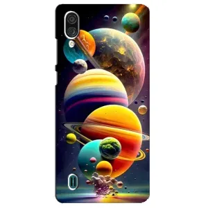 Чехол (ТПУ) с планетами на ZTE Blade A51 Lite (Солнечна система)
