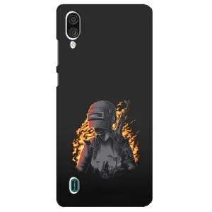 Силиконовый чехол с картинкой "Герой Pubg" на ZTE Blade A51 Lite (В огне)