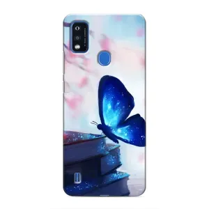 Силиконовый бампер с картинкой животных для ZTE Blade A51 (Бабочка синяя)
