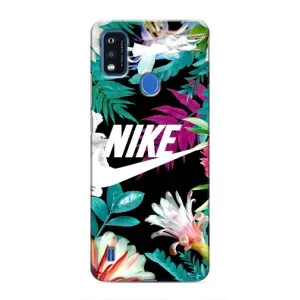 Силиконовый Чехол на ZTE Blade A51 с картинкой Nike (Цветочный Nike)