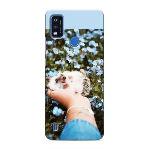 Чехлы с изображением разных животных для ZTE Blade A51 (Ежик на руках)