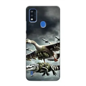 Чехол с мемами тралалело тралала для ZTE Blade A51 (Гусини и крокодило)