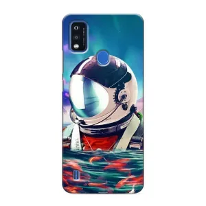 Силиконовый Чехол с принтом "Космонавты" на ZTE Blade A51 (Космонавт в воде)