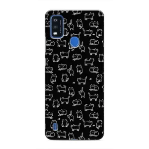 Чехол на тематику: Коты для ZTE Blade A51 (Котики на черном)