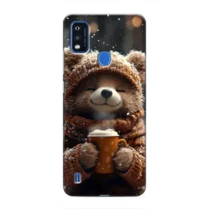 Печатный чехол «Зверята с кофе» для ZTE Blade A51 (Медвежонок с кофе)
