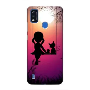 Девчачий Чехол для ZTE Blade A51 (На качели)
