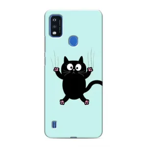 Силиконовый чехол с котиком для ZTE Blade A51 (Падающий кот)