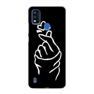 Чехлы (Знак сердечка) на ZTE Blade A51 (Сердце на черном)