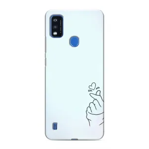 Чехлы (Знак сердечка) на ZTE Blade A51 (Сердце на голубом)