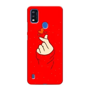 Чехлы (Знак сердечка) на ZTE Blade A51 (Сердце на красном)