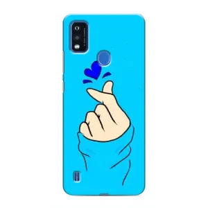 Чехлы (Знак сердечка) на ZTE Blade A51 (Сердце на синем)