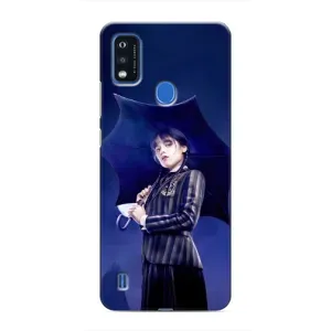 Чохол з картинкою Венсдей на ZTE Blade A51 (Венсдей з парасолькою)