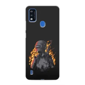 Силиконовый чехол с картинкой "Герой Pubg" на ZTE Blade A51 (В огне)