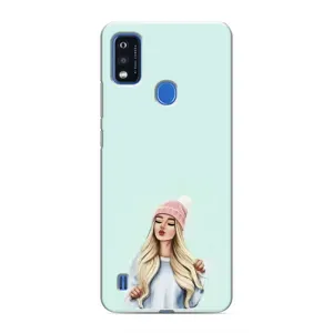 Силіконовый Чохол на ZTE Blade A51 з картинкой Модных девушек (В шапці)