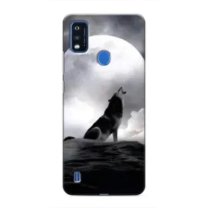 Чехол с Волком на ZTE Blade A51 (Волк и луна)