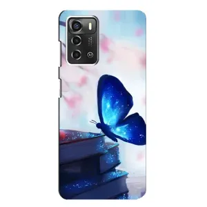 Силіконовий бампер з картинкою звірів для ZTE Blade A52 (Метелик синій)