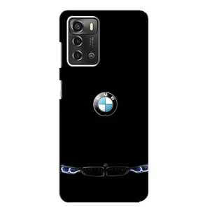 Силиконовый бампер с картинкой машины на ZTE Blade A52 (Черный BMW)