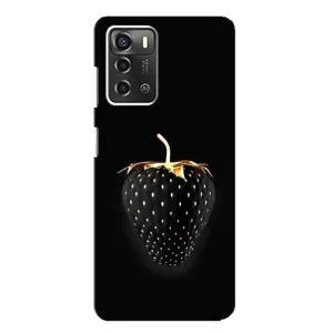 Чехол с изображением вкусной еды для ZTE Blade A52 (Чёрная клубника)