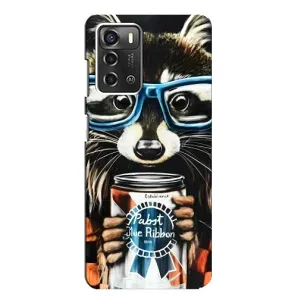 Силиконовый Чехол с Енотами на ZTE Blade A52 (Енот в очках)