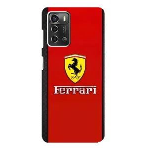 Силиконовый бампер с картинкой машины на ZTE Blade A52 (Ferrari Logo)