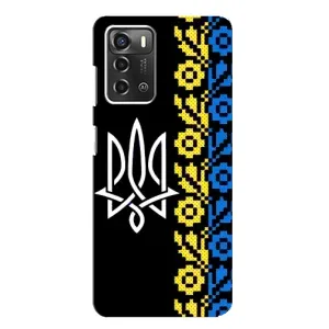 Силиконовый Чехол на ZTE Blade A52 (Герб и вышыванка)