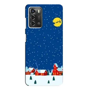 Силиконовый бампер на рождество для ZTE Blade A52 (Город в снегу)