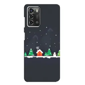 Силиконовый бампер на рождество для ZTE Blade A52 (Город зимний)