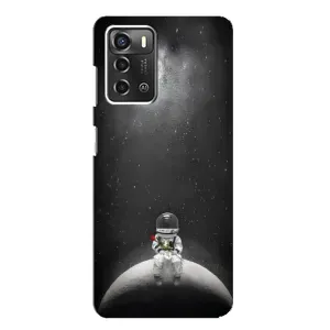Силиконовый Чехол с принтом "Космонавты" на ZTE Blade A52 (Космонавт романтик)