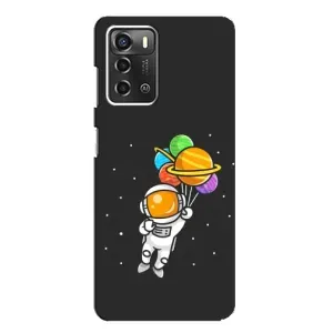 Силиконовый Чехол с принтом "Космонавты" на ZTE Blade A52 (Космонавт с шариками)