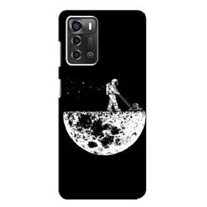 Силиконовый Чехол с принтом "Космонавты" на ZTE Blade A52 (Космонавт)
