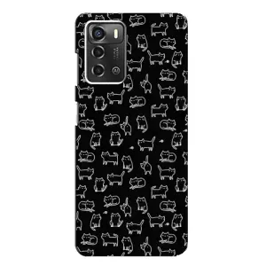 Чехол на тематику: Коты для ZTE Blade A52 (Котики на черном)