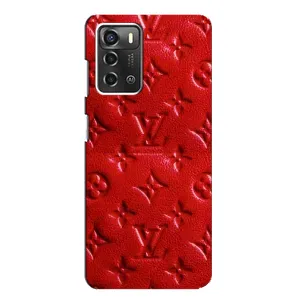 Текстурный Чехол Louis Vuitton для ЗТЕ Блейд А52 (Красный ЛВ)