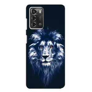 Чохол з картинкою на ZTE Blade A52 (Лев – синій)