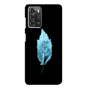 Чохол з картинками на чорному фоні для ZTE Blade A52 (Листя)