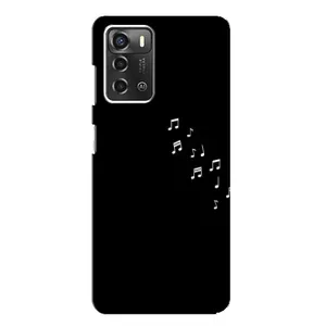 Чохол з картинками на чорному фоні для ZTE Blade A52 (Ноти)