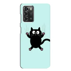 Силиконовый чехол с котиком для ZTE Blade A52 (Падающий кот)