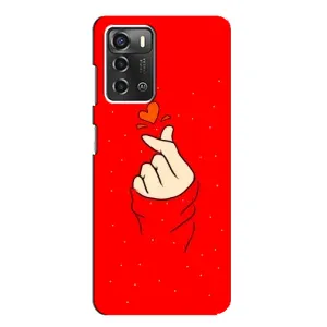 Чохол (Знак сердечка) для ZTE Blade A52 (Сердечко на червоному)