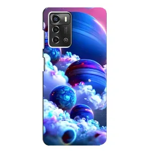 Чехлы КОСМОС для ZTE Blade A52 (Синие планеты)