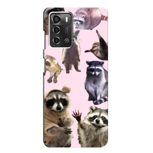 Силиконовый Чехол с Енотами на ZTE Blade A52 (Смешные Еноты)